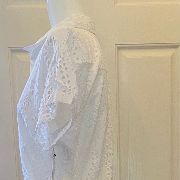 Rachel Parcell Tiered Eyelet Shirtdress, XL - Picture 7 of 8